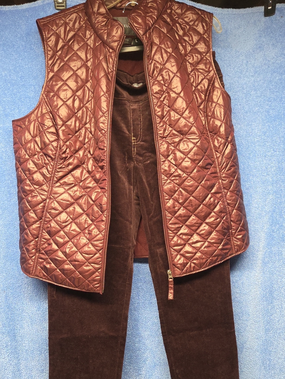 Van Heusen Metallic Plum Quilted Vest
